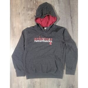 Arkansas Razorbacks Hoodie Youth XL 14-16 Rivalry Threads‎ Sweatshirt Gray EUC